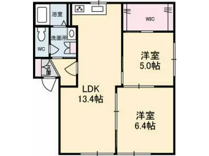 アブニール矢野東(2LDK/2階)の間取り写真