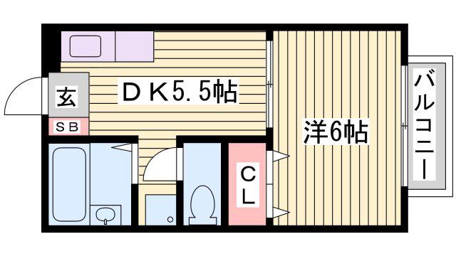 プラムK(1DK/2階)の間取り写真