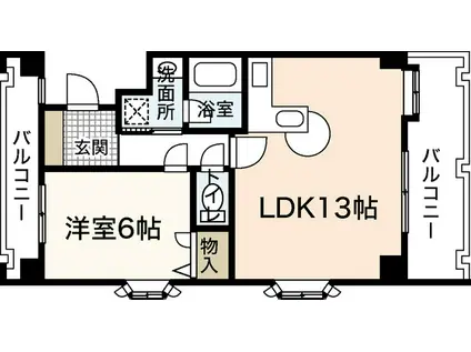 井口台FLATSII(1LDK/3階)の間取り写真
