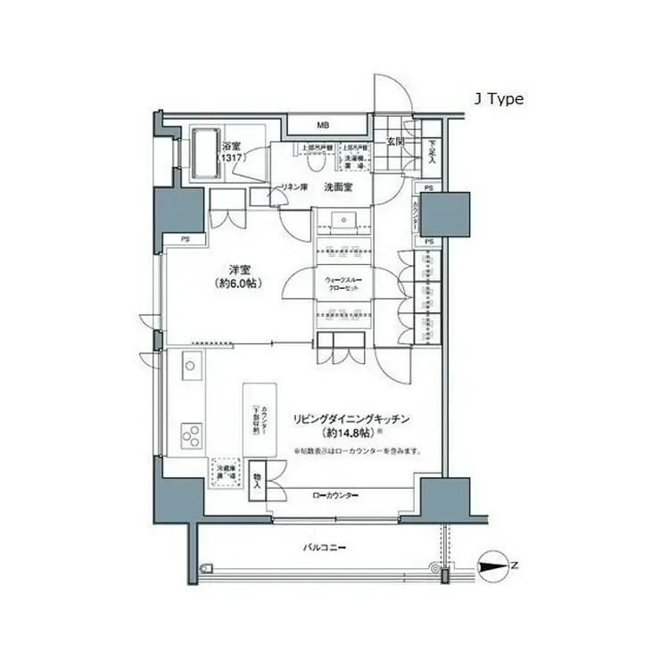 パークハビオ東中野 15階階 間取り