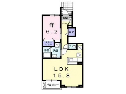 プリムヴェール(1LDK/1階)の間取り写真