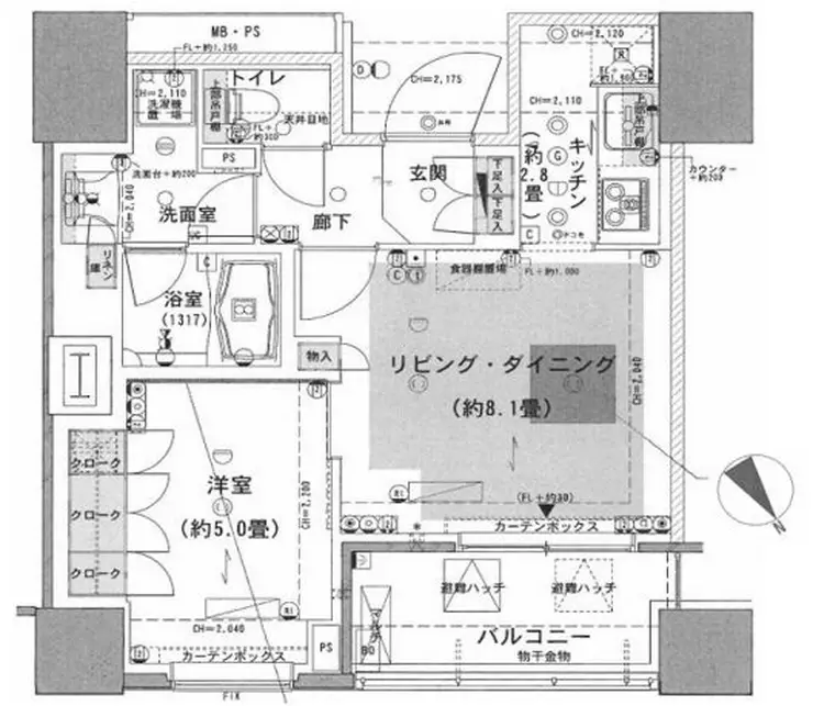 パークタワー池袋イーストプレイス 6階階 間取り