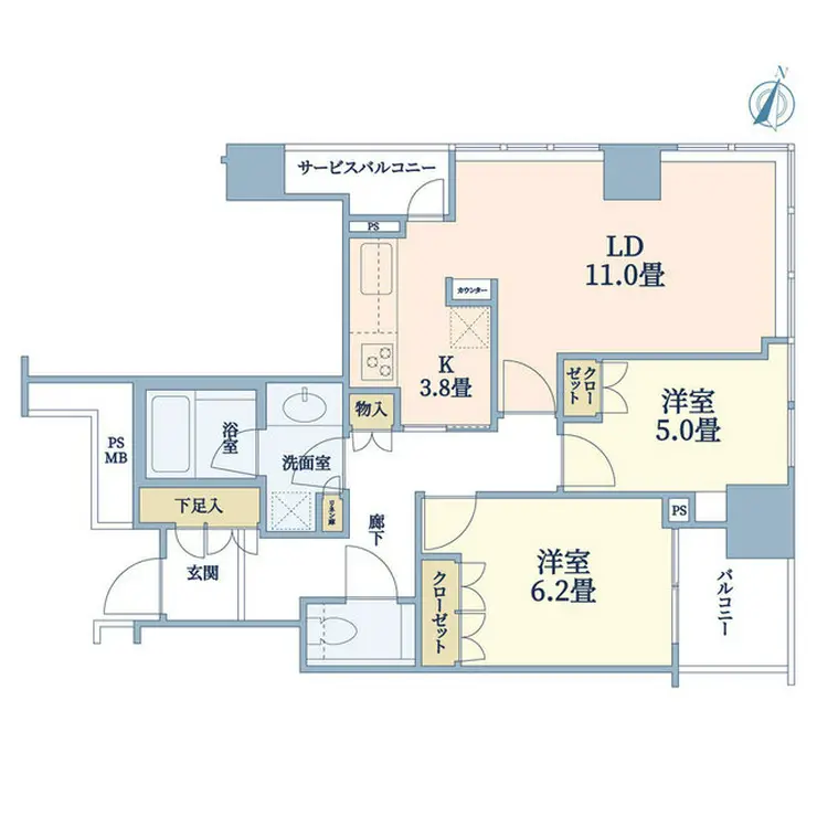 横浜ポートサイドプレイスタワーレジデンス 7階階 間取り