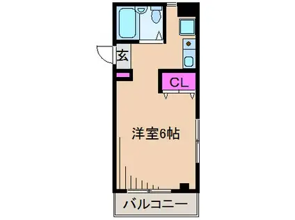 サンパレス(1K/1階)の間取り写真