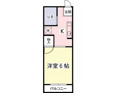 メゾンド八ヶ嶺(1K/2階)の間取り写真