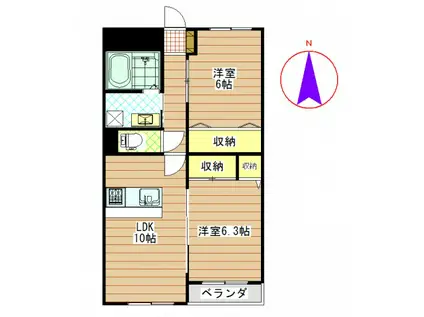 グランII(2LDK/2階)の間取り写真