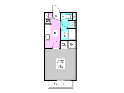 サープラスH&K(1K/1階)の間取り写真