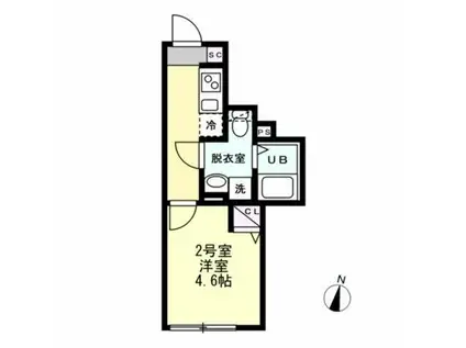 INSIDEGROVEEVE(1K/1階)の間取り写真