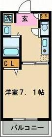 グリシーヌ名駅(1K/2階)の間取り写真