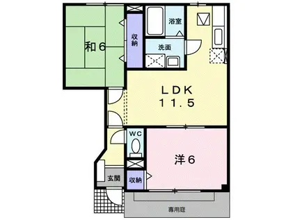 プロスペリテT(2LDK/1階)の間取り写真