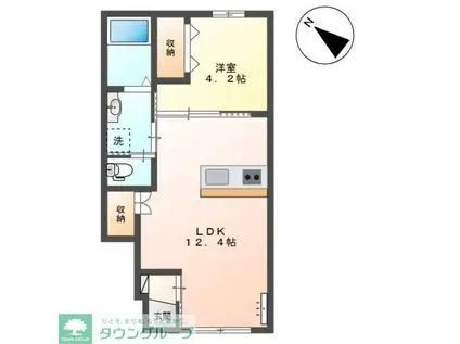 羽生市西スターテラスII・L(1LDK/1階)の間取り写真