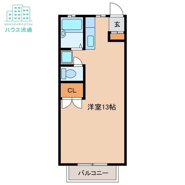 CCR34(ワンルーム/2階)の間取り写真