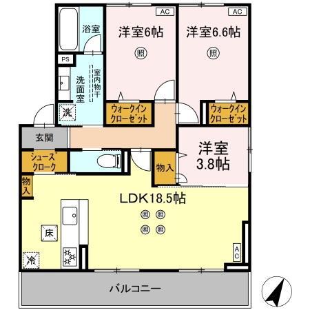 TORISIA平和(3LDK/1階)の間取り写真