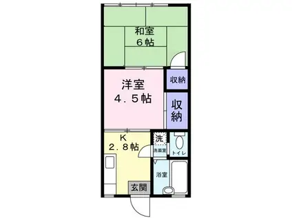 フェリーチェ(2K/1階)の間取り写真