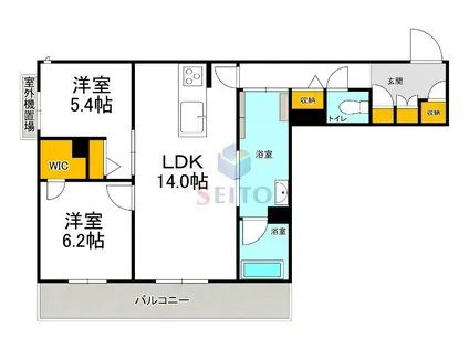 和の杜 江坂(2LDK/2階)の間取り写真