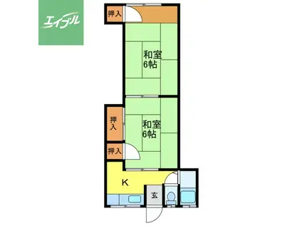 原田アパート時津B(2K/1階)の間取り写真