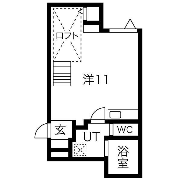 ブリリアントアパートメント伝馬(ワンルーム/1階)の間取り写真
