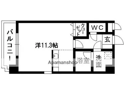サザンウイング(ワンルーム/2階)の間取り写真