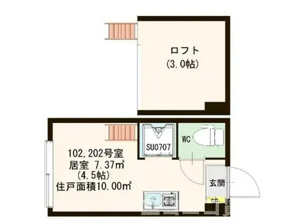 CIEL ET MARAIS(ワンルーム/1階)の間取り写真