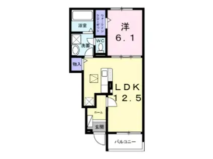 ガーデンコート(1LDK/1階)の間取り写真