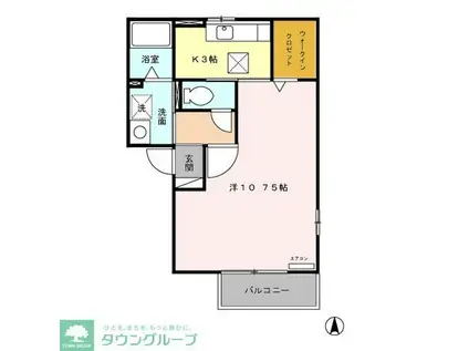 アネシス(1K/1階)の間取り写真