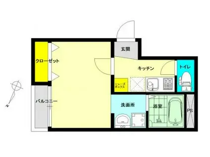 ヴィラート草加(1K/1階)の間取り写真