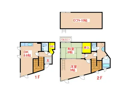 てーちハウス(2SDK/1階)の間取り写真