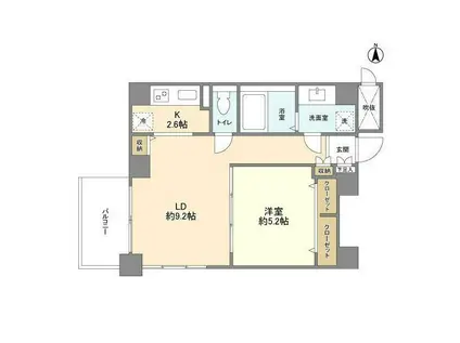 スタイリオ恵比寿SKY(1LDK/3階)の間取り写真