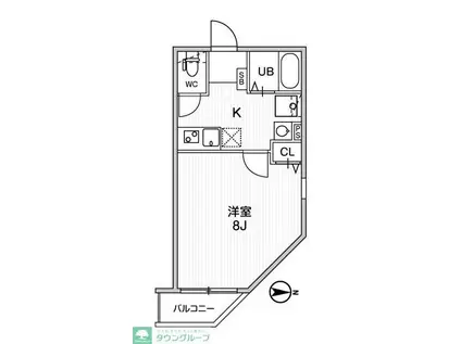 TS CUORE梅ヶ丘(1K/2階)の間取り写真