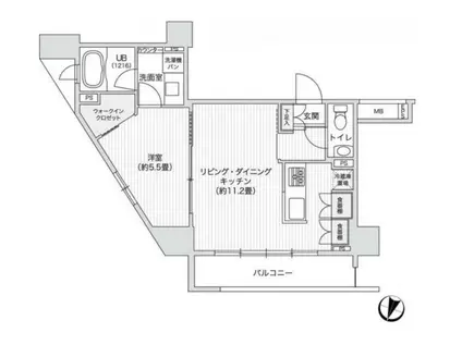 レジディア笹塚2(1LDK/8階)の間取り写真