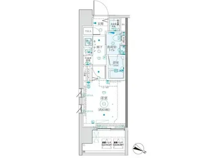 クレイシア横濱阪東橋(1K/8階)の間取り写真