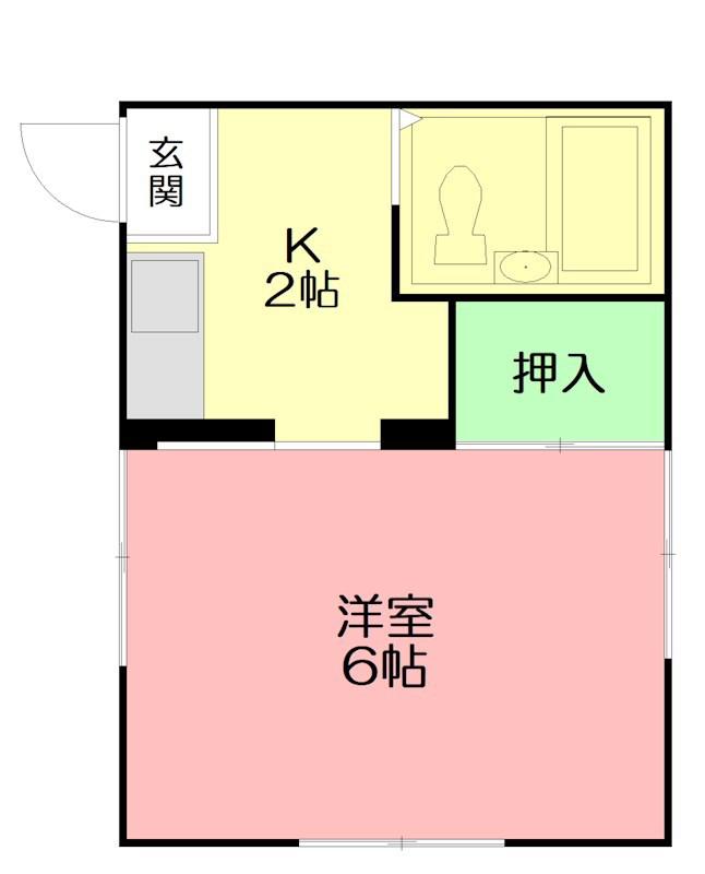 ビラ湘南(1K/2階)の間取り写真