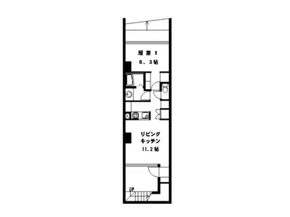 ガーデンヒルズ(1LDK/B1階)の間取り写真