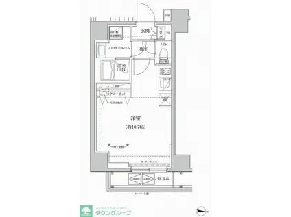 RELUXIA本所吾妻橋III(ワンルーム/8階)の間取り写真