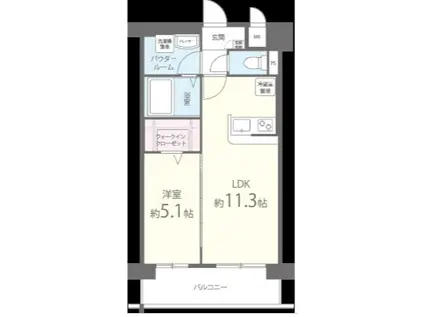 ヴィンテージ箱崎東(1LDK/3階)の間取り写真