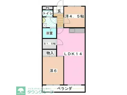 サニーガーデン B棟(2SLDK/1階)の間取り写真