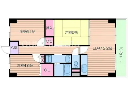 サンファースト京橋(3LDK/10階)の間取り写真