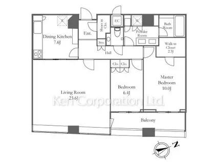 パークコート赤坂ザタワー(2LDK/40階)の間取り写真