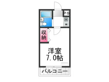 レジデンス・デュ・セリバ・セレストゥ(1K/5階)の間取り写真