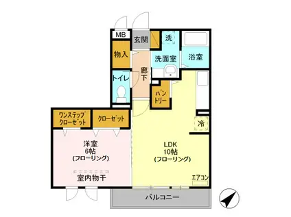 サザンボヌール(1LDK/3階)の間取り写真