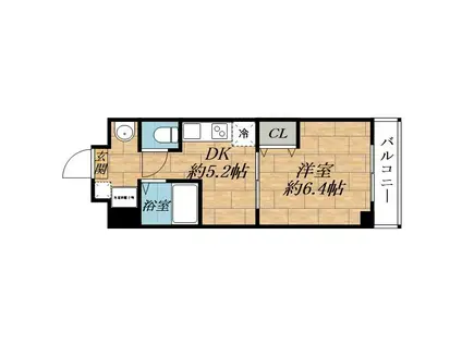 第6関根マンション(1DK/3階)の間取り写真