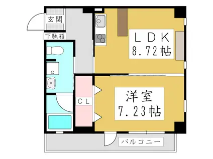サクレ・クール(1LDK/2階)の間取り写真