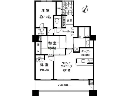 アスタプラザウエスト(3LDK/11階)の間取り写真