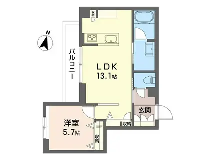 リシャール(1LDK/1階)の間取り写真