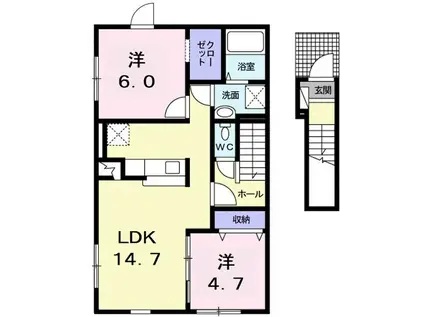 メゾンボヌール(2LDK/2階)の間取り写真