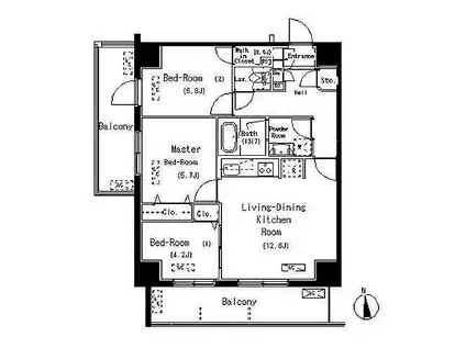 PARK AXIS元浅草STAGE(3LDK/11階)の間取り写真