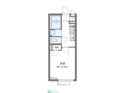 ヴィアロ成田東レジデンス(1K/2階)の間取り写真
