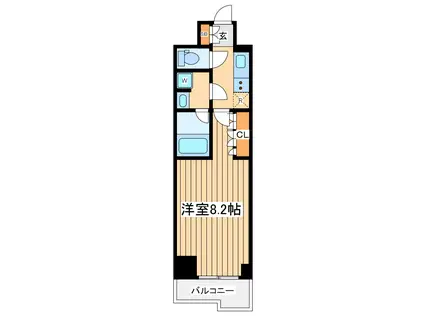 ルーブル川崎八番館(1K/4階)の間取り写真
