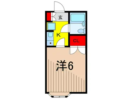 ツェルマット(1K/1階)の間取り写真