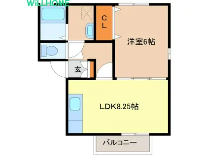 ラパンMIKAZURA(1LDK/2階)の間取り写真